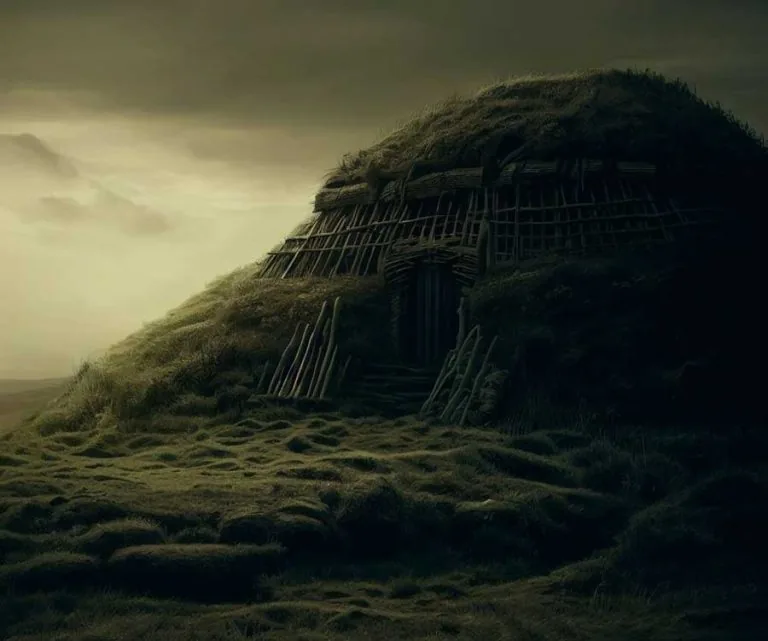 Artist impression of the Iron Age fort at Flowers Barrow