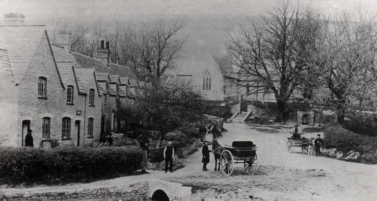 Tyneham Village Early Black and White
